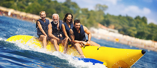 Having Fun with the ride Banana Boat